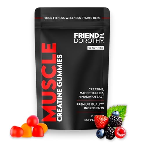 Friend of Dorothy - Creatine Gummies - Sugar Free - Chewable Creatine Monohydrate with Electrolytes Magnesium & Vitamin D3 - Hydration & Recovery Support Gym & Workout Supplement - 60 Gummies