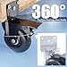 Side Mount Plate Caster Wheels - Thickened L-Shaped Mounting ，Heavy Duty 1200 LBS，Set of 4 with Brake，360° Swivel，Locking，Castor Wheels for Furniture，Carts，Cabinet，Table(Black, 3 inchs)
