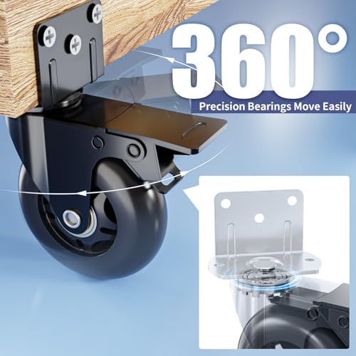 Image of Apllamo 4 in Side Mount Plate Caster Wheels Heavy Duty 1200 LBS