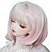 Yutotue 1/6 BJD Doll Wig Short Hair Wig for 1/6 BJD SD Dolls DIY Wigs with Bangs (Pink)