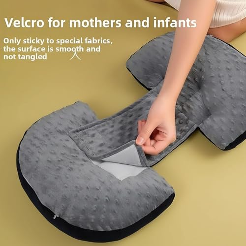 Image of COOZLY Maternity Pillow | Dual Pregnancy Wedge for Back & Belly Support | Adjustable Butterfly Design | Travel-Friendly Pregnancy Pillow with Hypoallergenic Organic Cotton Cover, Navy