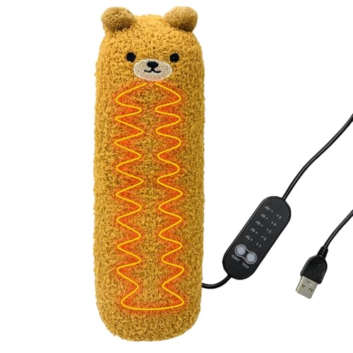 Dulce cojín térmico, cojín térmico de peluche, cojín térmico ajustable con enchufe, almohadilla térmica para gatos, almohadilla térmica compacta para animales, almohadilla térmica USB para cuello