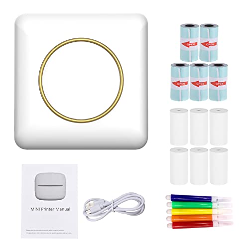 Impressora de Foto Térmica Portátil 203DPI Mini Impressora Sem Fio Com 11 Rolos de Papel Térmico para Fotos de Fotos Listas (4)