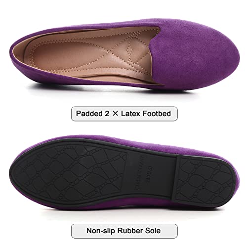 Image of Dear Time Women's Casual Loafers Flats Comfortable Round Toe Dress Shoes Slip On Ballet Flats for Women Work Office Shoes