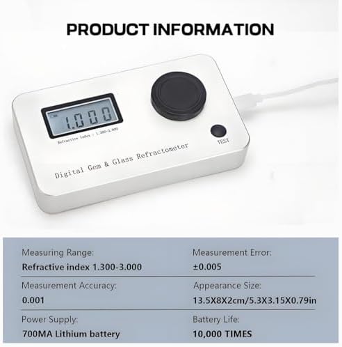 Digital Refractometer for Jewelry & Gem Testing – mstone Professional Device for Ruby, Jadeite, Sapphire, Diamond, Lab Use – Accurate Measurement & Easy to Use
