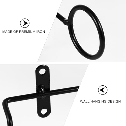 Soporte de vino de hierro forjado 2pcs negro miniatura 3