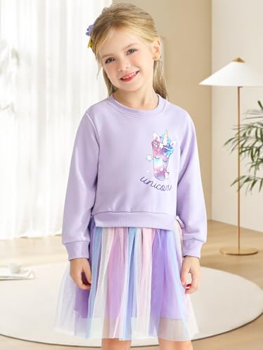Girls Tutu Dress Winter Long Sleeves Party Gifts Kid Rainbow Dresses Toddler Outfit for Girls 3-7 Years4