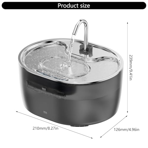 Fuente automática de agua para gatos de acero inoxidable miniatura 5