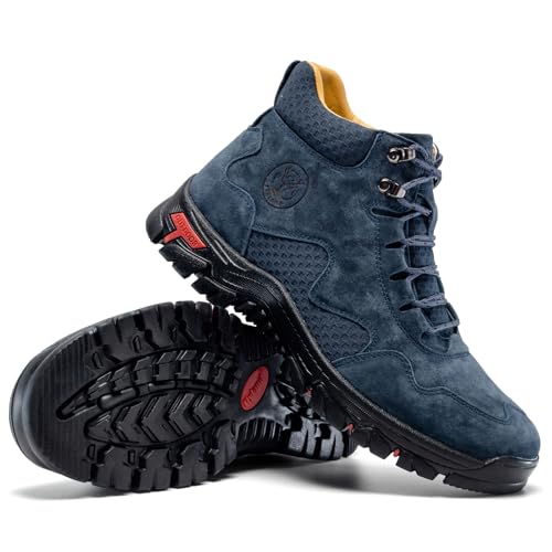 Image of FLYLAND Men's Chukka Boots Casual Leather Shoes Ankle Shoes Non Slip Breathable Comfortable Mid Top for Outdoor Driving Walking
