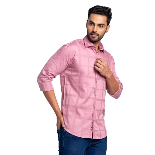 Image of Park Avenue Men's Solid Pattern Slim Fit Pure Cotton Full Sleeve Cut Away Collar Casual Shirt