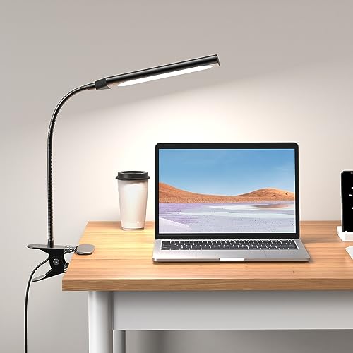 GARMESE LED Desk Lamp, Clip on Lamp for Home Office 5W Eye-Caring USB Light Gooseneck Lamp Dimmable 6 Brightness Levels 3 Color Temperatures Reading Lamp for Bed Headboard Black 5W GARMESE LED Desk Lamp, Clip on Lamp for Home Office 5W Eye-Caring USB Light Gooseneck Lamp Dimmable 6 Brightness Levels 3 Color Temperatures Reading Lamp for Bed Headboard Black 5W