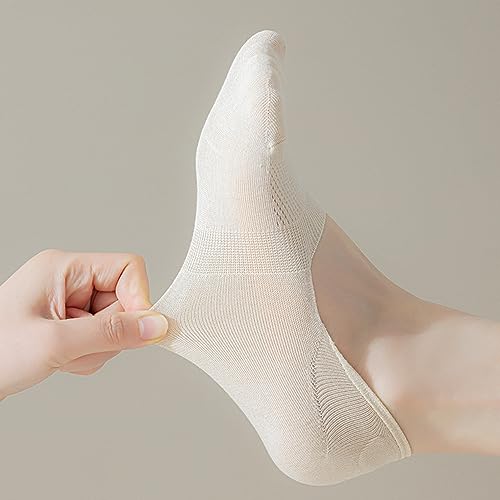 Yizelli 3 Pairs Breathable No Show Socks for Women Girls Cotton Low Cut Non-slip Summer Invisible Socks3