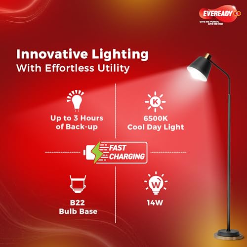 Image of Eveready 14W Emergency Inverter LED Bulb, Cool Day Light (6500K), Rechargeable Bulb with 3 Hours Backup, Ideal for Powercuts, Energy Efficient, B22 Base, Pack of 3