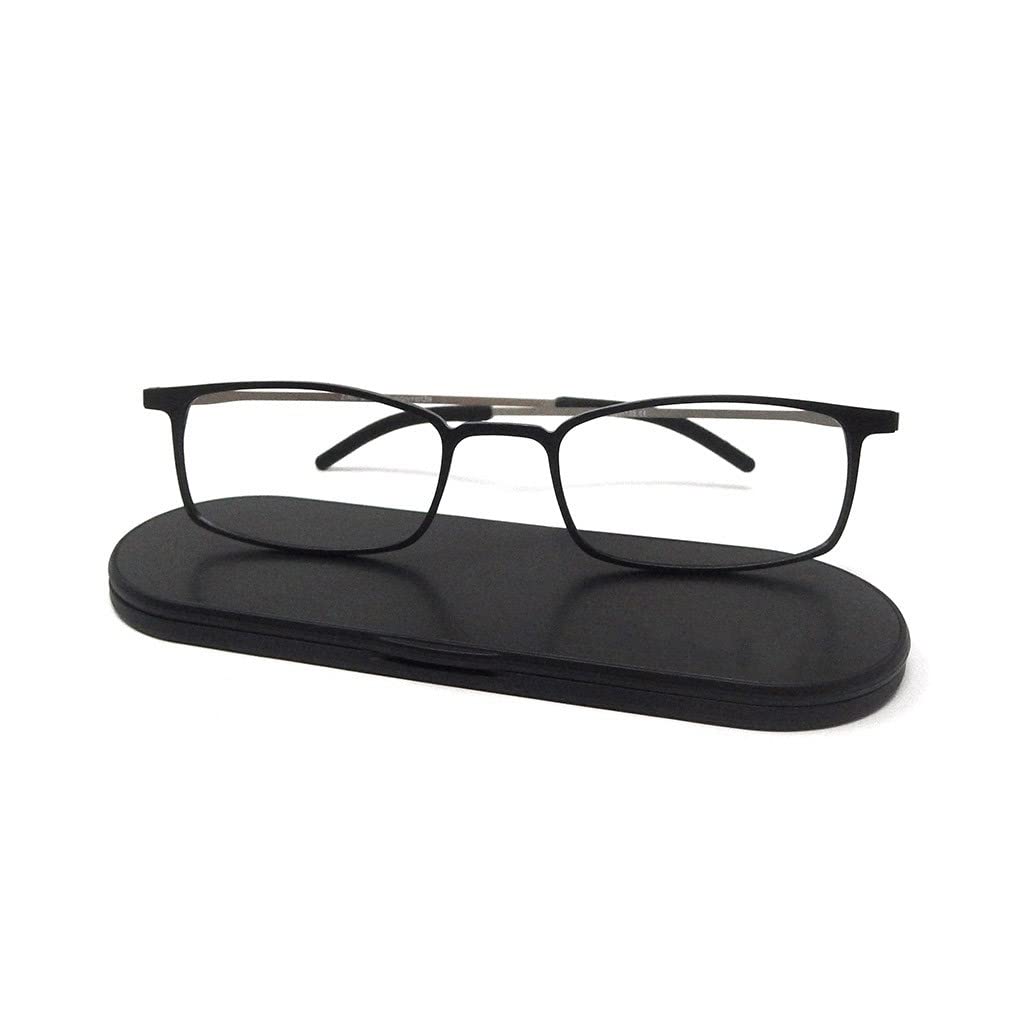 CONTOUR Zinc - Occhiali da lettura o vista stanca, con filtro di luce blu per computer e schermi, ultra leggeri e super resistenti, con custodia in alluminio ultra sottile