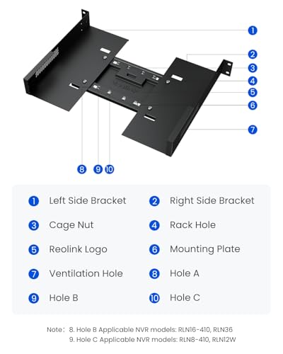 Image of Reolink NVR Bracket, Compatible with Reolink NVRs (e.g. RLN8-410, RLN16-410) & PoE Systems (e.g. RLK16-800B8、RLK8-1200D4-A), RLA-RM1