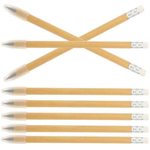 8 lápices de madera sin tinta reutilizables para escritura