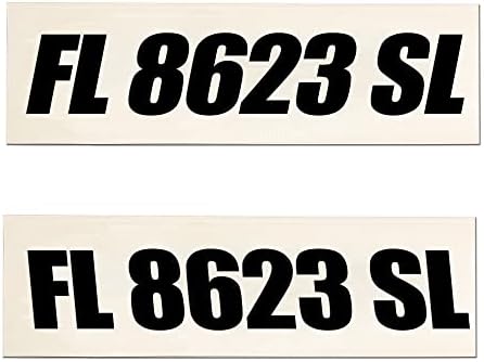 Boat Registration Hull Numbers Vinyl Decal Sticker Set | Racing Tracker Style 772