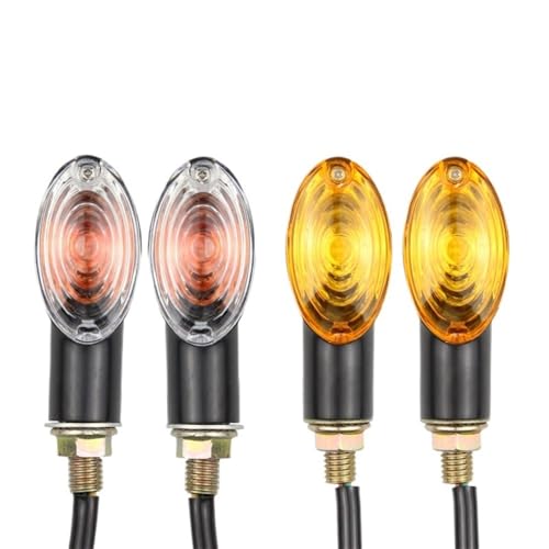 Clignotants moto universels LED 12V ovales pour signalisation arrière