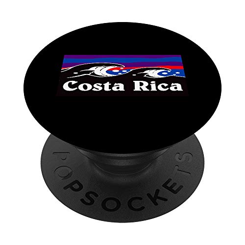 Costa Rica Vintage Waves Diseño gráfico PopSockets PopGrip: Agarre intercambiable para Teléfonos...