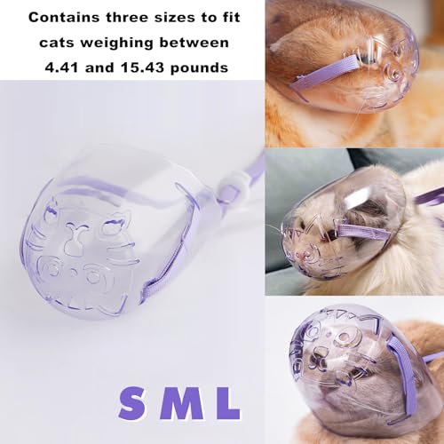 Image of 3Pc Cat Muzzle Set - Transparent, Breathable, S /M /L Sizes