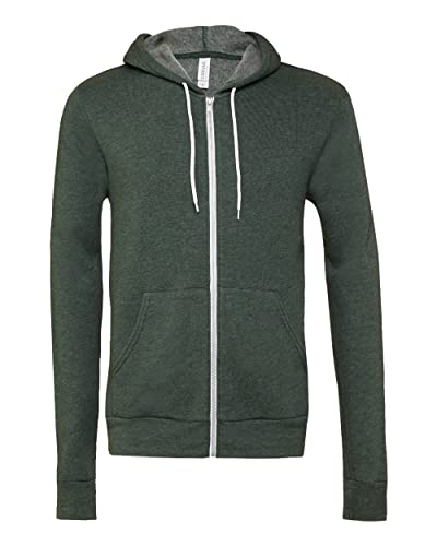 Bella & Canvas Men's 3739 Unisex Poly-Cotton Fleece Full-Zip Hoodie