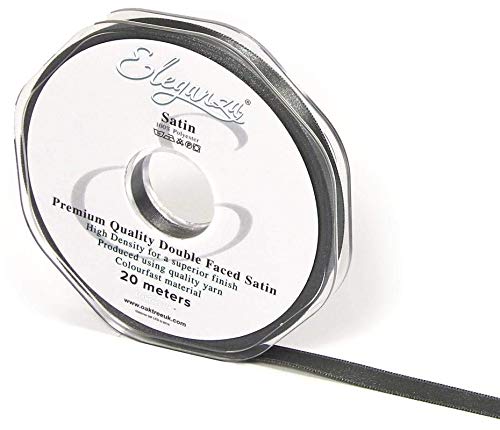 Eleganza Double Faced Satin Ribbon 6mm x 20m Graphite