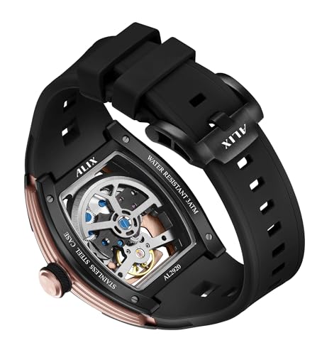 Image of ALIX Men's Automatic Skeleton Self-Winding Water Resistant Chronograph Analog Watch