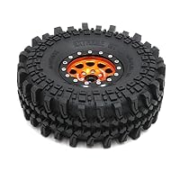 HOBBYSOUL 4 Stück RC 1,9 Schlamm Geländereifen Super Grip Soft Crawler LKW Reifen 121mm/4,75 Zoll & Aluminium 1,9 Beadlock Radfelge Sechskant 12mm Orange/Schwarz, (vormontiert) – Ansicht 7