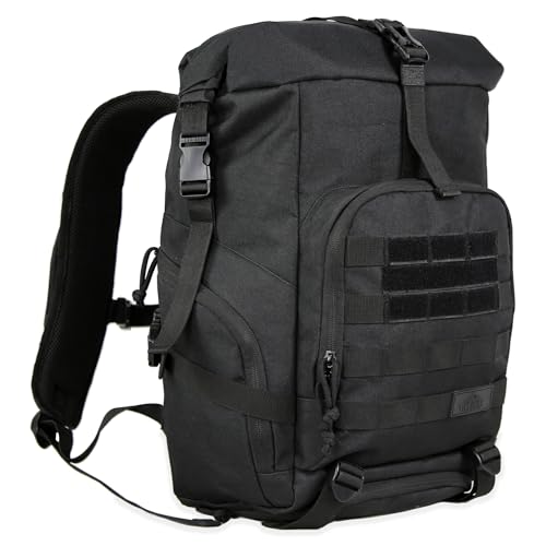 Roll-Top Backpack - Expandable 30L-36L Water-Resistant Hiking Daypack, Built-in Powder Banks Pocket, Shoes Compartment at the Bottom,Durable 900D Oxford Fabric for Outdoor Trekking & Urban Travel