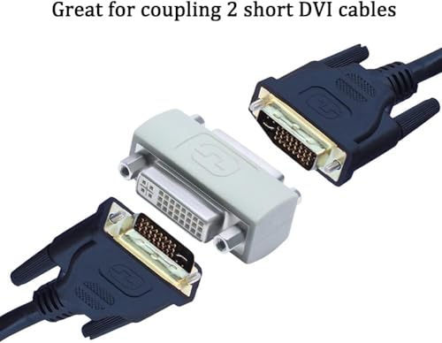 Image of ETZIN DVI Adapter Female to Female, DVi-I to DV-I Coupler to Extend Monitor Cable Compatible with PC Desktop Computer Monitor Projector EPL-1393CC
