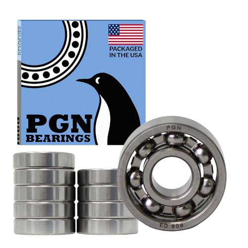 10 (Ten) Fidget Spinner Bearing, 608 Open, Chrome Steel Bearing Balls, 8x22x7, Ball Center Replacement Part Kit