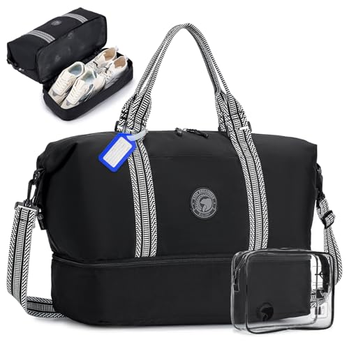 COSCOOA Travel Duffel Bag 18x14x8 with Shoe Compartment 32L