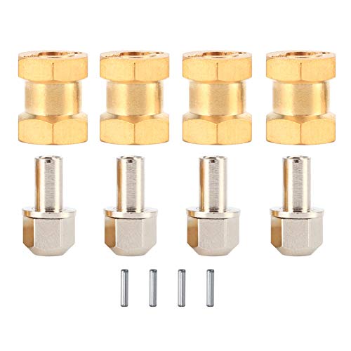 Alomejor RC Car Combiner 4pcs Brass RC Car 12mm Hex Wheel Hub Drive Adaptor for 1/10 RC Crawler Car 12mm/15mm/17mm(15mm)