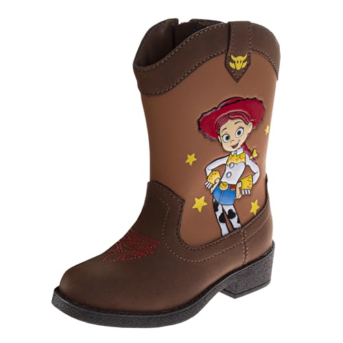 Disney Pixar Toy Story Cowboy Boots for Girls - Jessie the Yodeling Cowgirl Boot Classic Ranch Western Shoes - Brown (size 11 Little Kid)