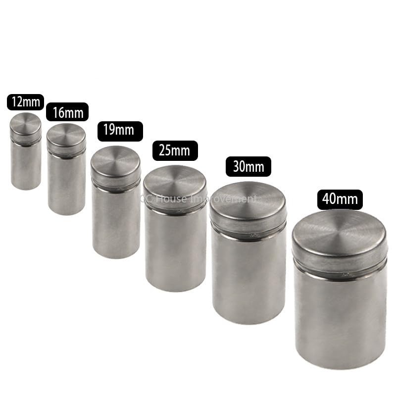 Generic 10PCS Glass Fasteners 19mm Stainless Steel Acrylic Advertisement Standoffs Pin Nails Billboard Fixing Screws Hardware - (Size: 19x120mm)