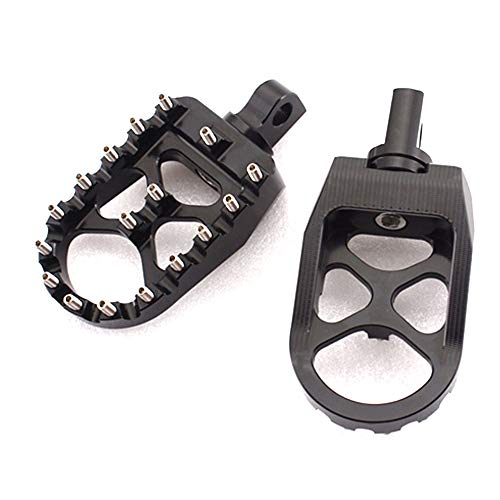 MIGHTYDUTY Wide Foot Pegs, Motorcycle Foot Pegs Universal Modified Screw Non-slip CNC Pedal Foot Front and Rear Aluminum Alloy for harley Dyna Softail 883 (black)