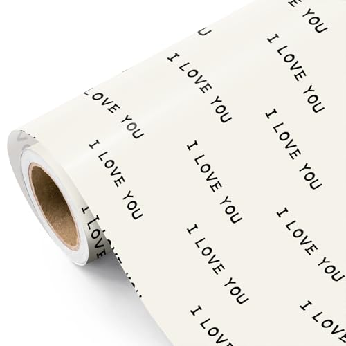 WRAPAHOLIC Valentines Day Wrapping Paper Roll - Mini Roll - 17 Inch x 16.5 Feet - I Love You...
