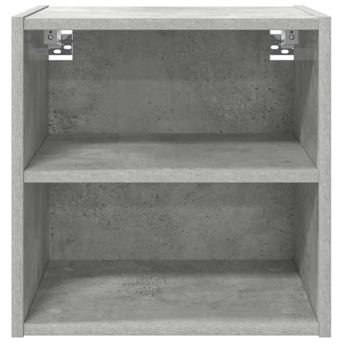 Armoire suspendue bois gris béton pour optimiser petit espace