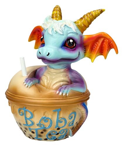 Figurine de dragon dans une tasse statue bubble tea mignon 12 cm