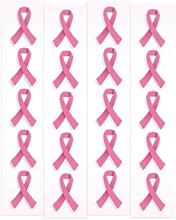 Pink Ribbon Stickers | Breast Cancer Awareness Decals 100 Pack