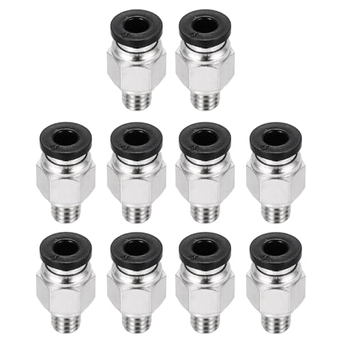 sourcing map 10pcs PC4-M6 Push to Connect Pneumatic Tube Fitting 2x4mm Tube