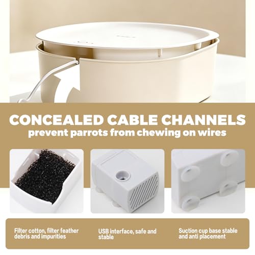 Bañera para loros y ducha de pájaros con bomba USB para jaulas de mascotas 7