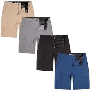 Visive Cargo Shorts for Men 9 Inch Inseam Hybrid Quick Dry 4-Way Stretch Golf Short Sizes 30-44