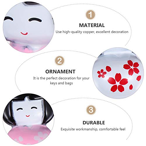ULTECHNOVO 2 Unidades de Pingente de Boneca Japonesa Chaveiro Sino Chaveiro Bolsa Chaveiro Bolsa Tel