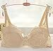 BABAOZHOUHE Sujetador Transparente De Encaje Completo para Mujer Bralette Fino con Aros Sujetador Push Up Ropa Interior Lencería Sexy Sujetador Bordado De Talla Grande 80B con Almohadillas Beige