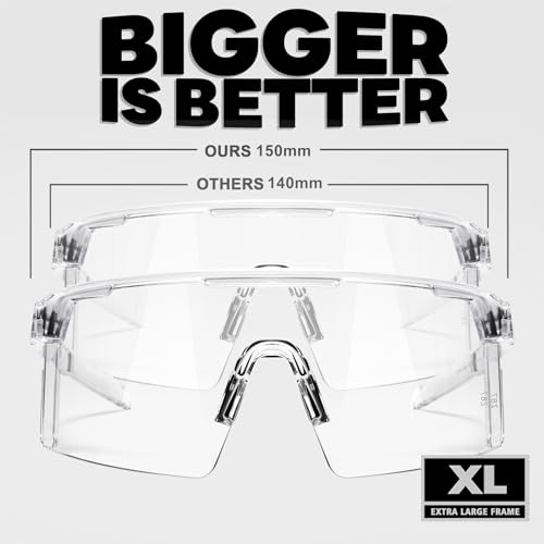 Image of WISTON XL Z87 Sunglasses for Big Wide Heads Men Women,TR90 Ultralight UV400 Protection Sun Glasses Z8224