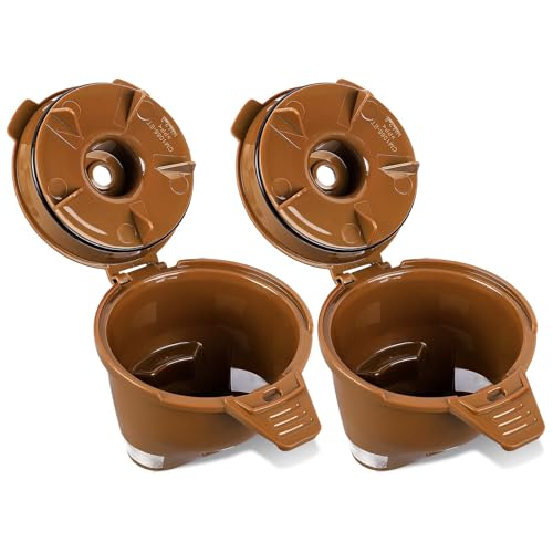 KEEPOW Reusable Single Serve Coffee Filter Coffee Brew Basket for Hamilton Beach FlexBrew Coffee Maker Models 49974 49975 49976 49979 49950 49966 49957 49954 49947 49940 Filter Part, 2 Pack, Brown by KEEPOW - Used condition - US$8.82