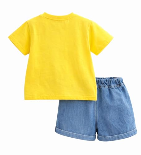 Image of Bold N Elegant Kids Half Sleeve 3D Cartoon Tiger Cotton T-Shirt with Denim Shorts Summer CLothing Set for Infant Toddler Preschool Boys n Girls | Cook Outfit For Kids