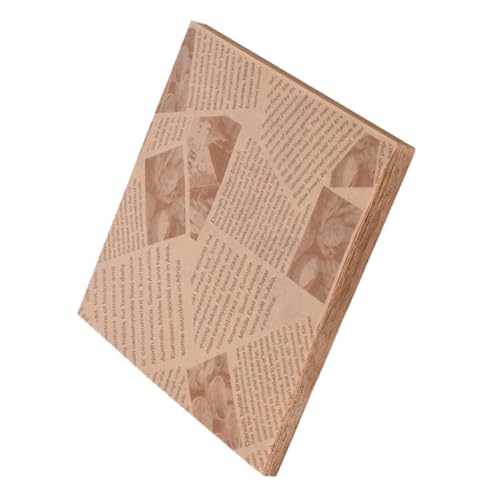 Gatuida 100個 入り防油紙バスケットライナー 食品包装用無漂新聞風グリース ペーパー サンドイッチ ハンバーガー 揚げ物 焼き菓子に