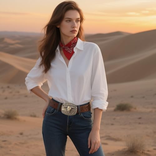 Cowboy Belt Buckle for Men Women Vintage Rodeo Texas Map 1836 Longhorn bull Western Belt Buckles